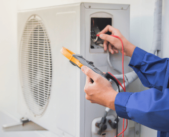 dismantled AC components being chemically cleaned in Malaysia