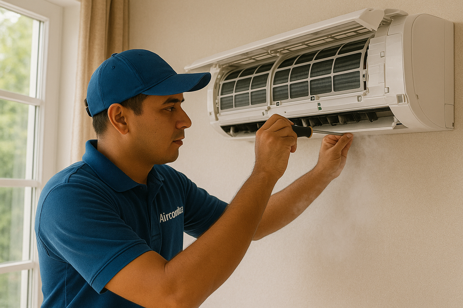 AirconBro - Aircon Technician Servicing Unit at home