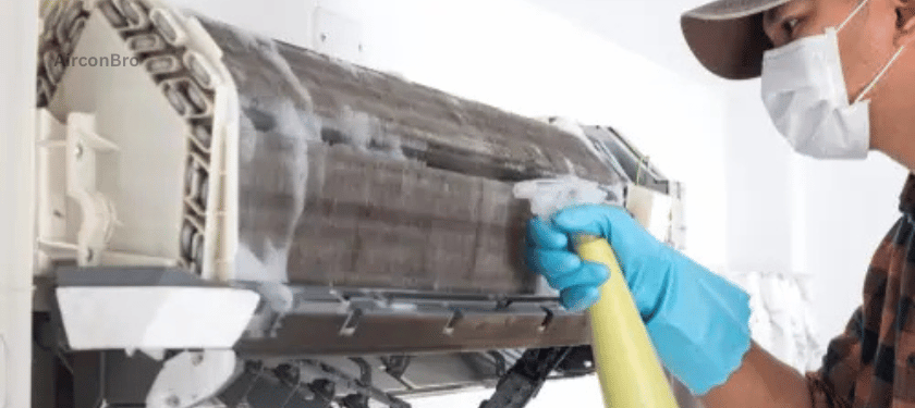 chemical wash aircon Malaysia technician deep cleaning