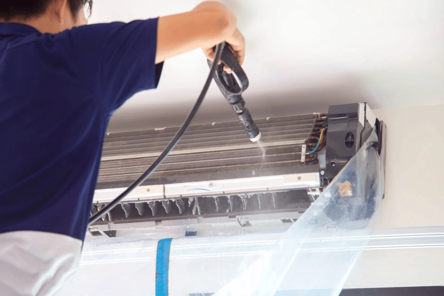 deep cleaning aircon blower fan using chemical wash Malaysia